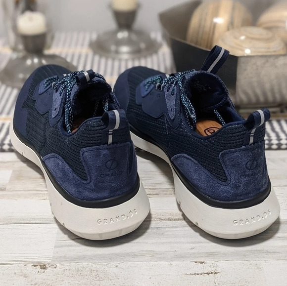 Cole Haan men's shoes 9.5M D, blue leather and mesh zero grand athletic trainers - Picture 14 of 16